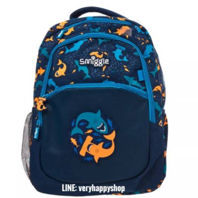 Jual Smiggle Paradise Backpack shark navy blue midblue tas punggung PROMO ransel bagpack SALE new arrival Shopee Indonesia