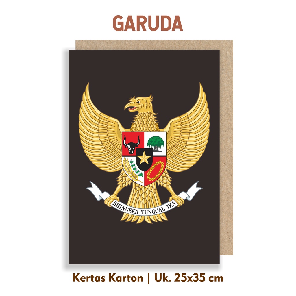 Jual Poster Garuda Pancasila Lambang Negara RI Hiasan Dinding Kecil ...