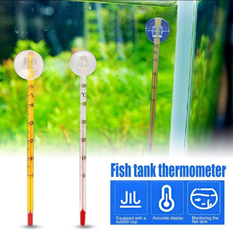 Jual Thermometer aquarium / Aquascape pengukur suhu model kaca Shopee
