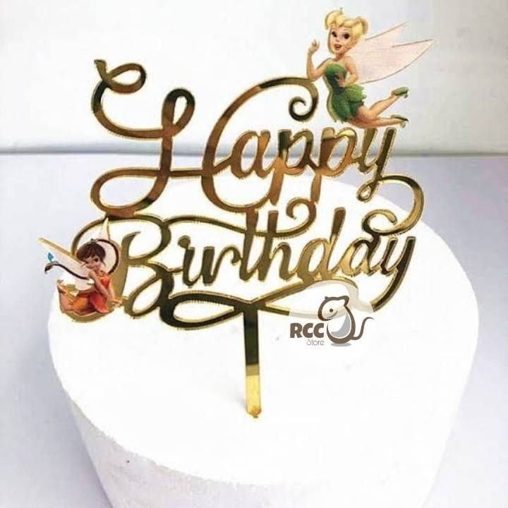 Jual Cake Topper Tusukan Hiasan Kue Acrylic Happy Birthday Peri ...