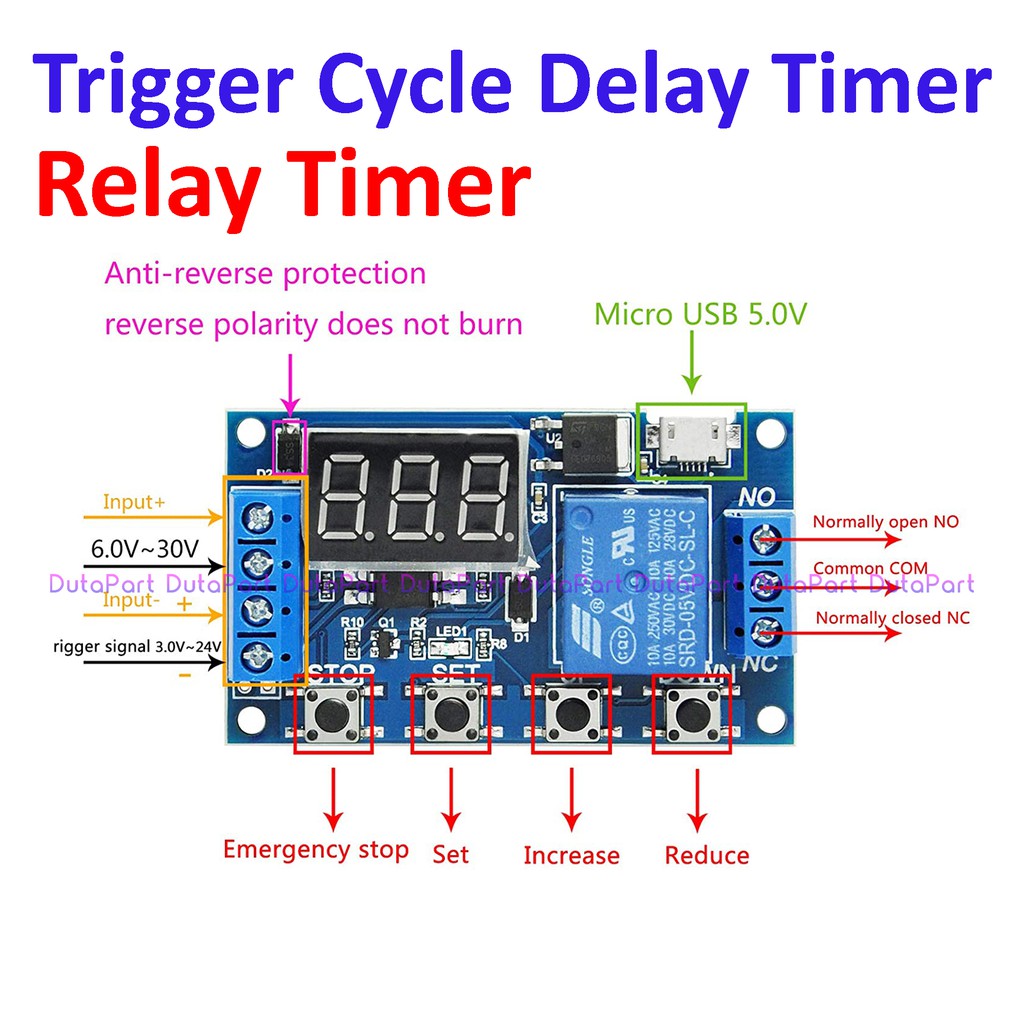 Jual Relay Module Switch Trigger Time Delay Circuit Timer Cycle ...