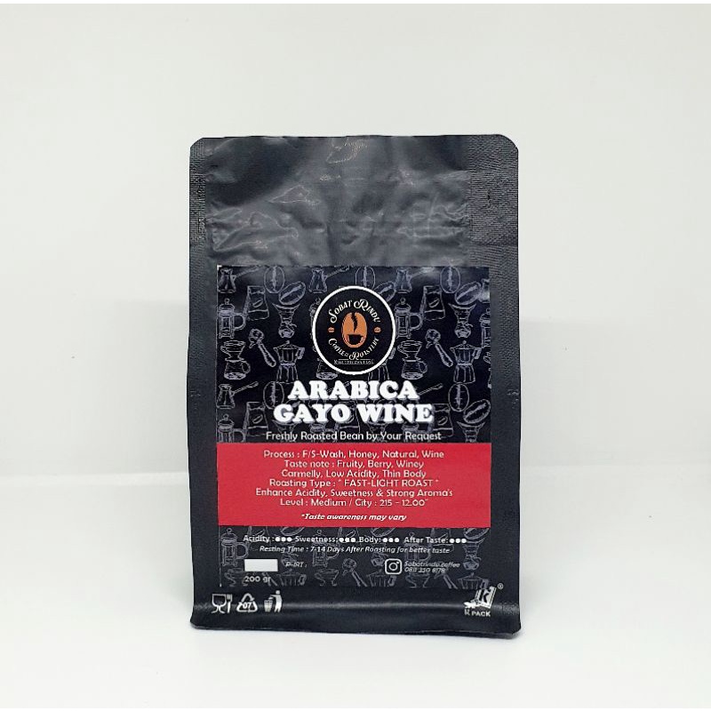 Jual Arabica Aceh Gayo Wine Roasted Bean Coffee Biji Giling Bubuk