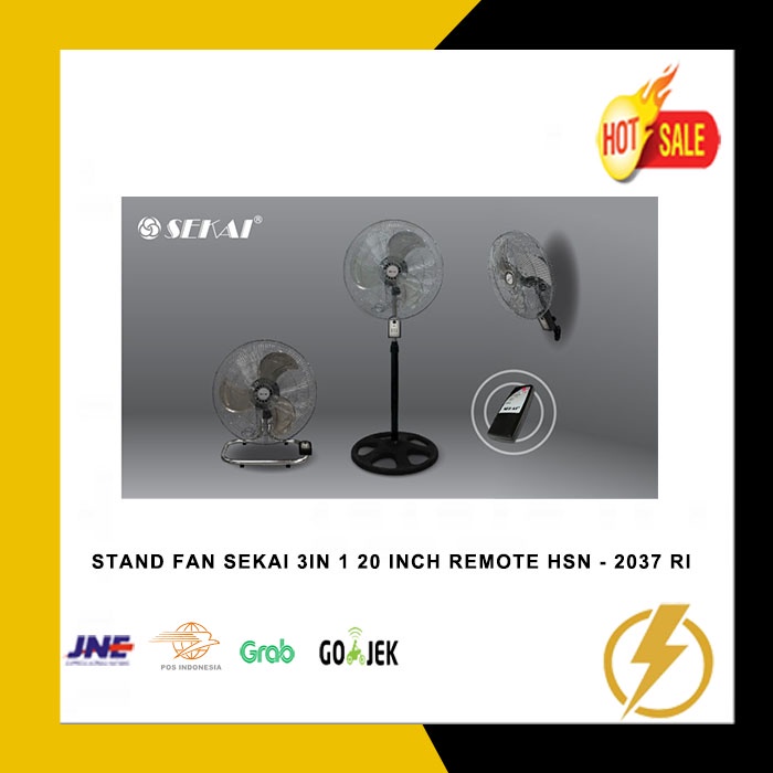Jual STAND FAN/KIPAS ANGIN BERDIRI SEKAI 3IN 1 20INCH REMOTE HSN 2037 RI 80 WATT Shopee