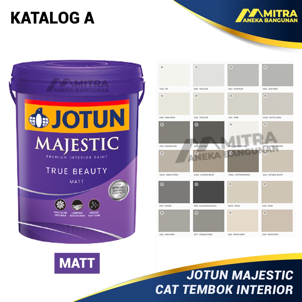 Jual CAT TEMBOK INTERIOR JOTUN MAJESTIC TRUE BEAUTY MATT 2,5 LITER ...