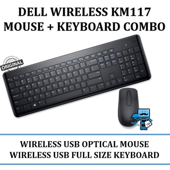 Jual Dell KM117 Wireless Keyboard Mouse Combo Black Original Shopee