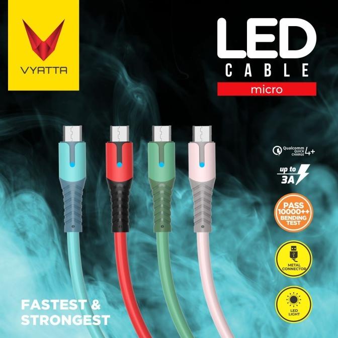 Jual [COD] VYATTA LED Kabel Data Micro USB, LED Light, Fast Charging ...