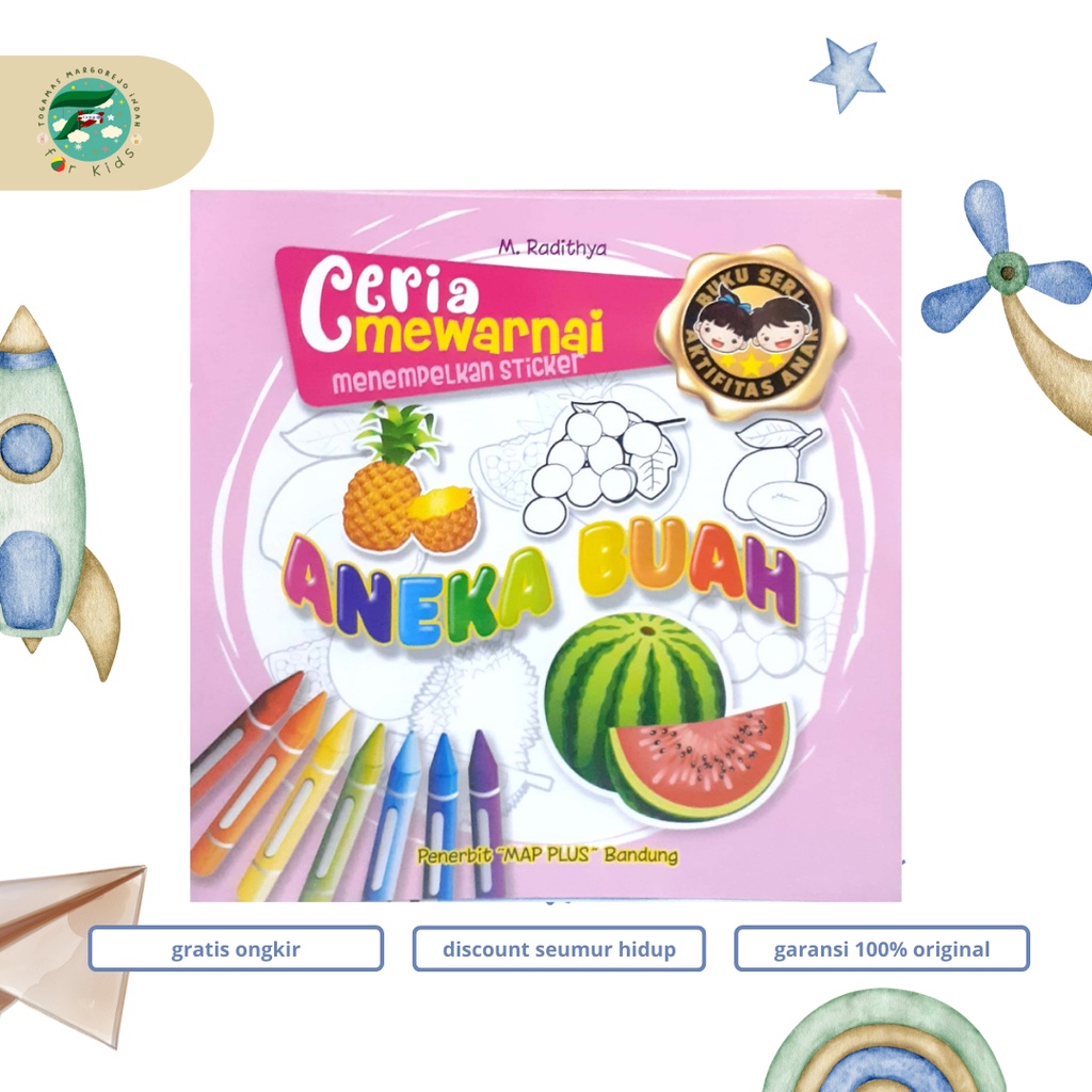 Jual CERIA MEWARNAI & MENEMPELKAN STICKER: ANEKA BUAH - M. RADITHYA ...