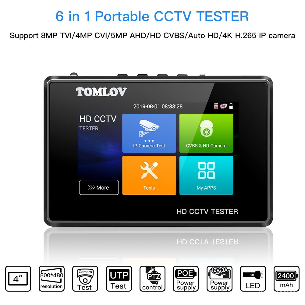 Jual CCTV Tester Monitor TVI CVI AHD CVB input 4K IP Camera Test Rapid ...