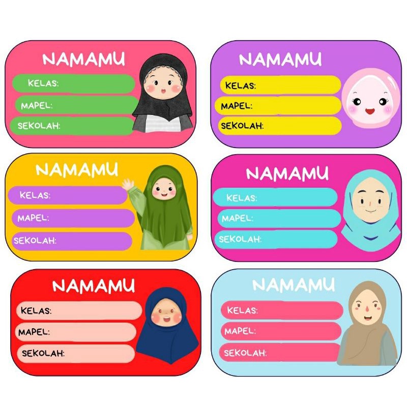 Jual Stiker Label Buku Ukhty Hijab Isi Pcs Custom Nama Shopee Indonesia