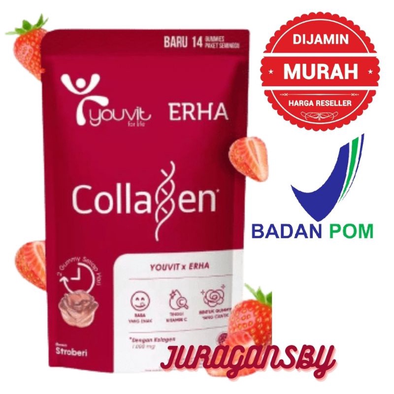 Jual Youvit X Erha Collagen 1000mg Anti Aging Gummies 14 Gummies