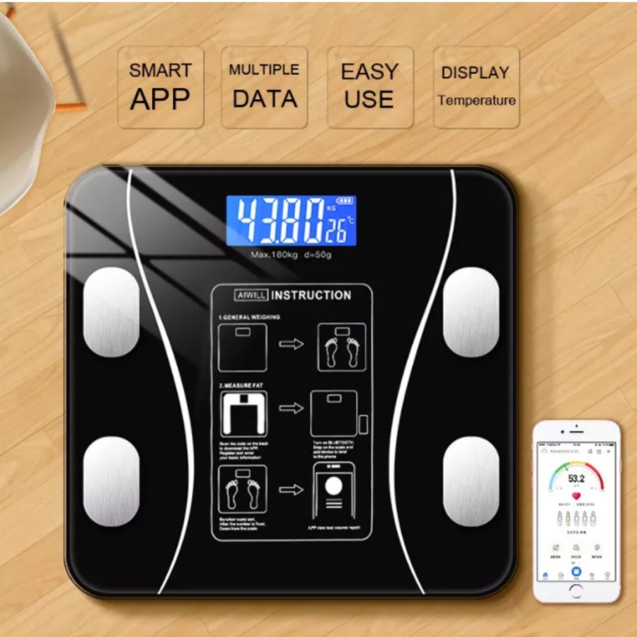 Jual Timbangan Badan Digital Body Fat Monitor Body Fat Analysis 180KG ...