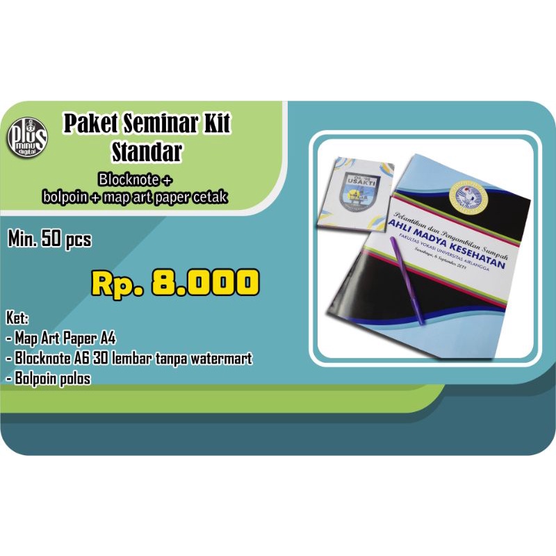 Jual SEMINAR KIT // BLOCKNOTE+PULPEN+MAP ARTPAPER | Shopee Indonesia