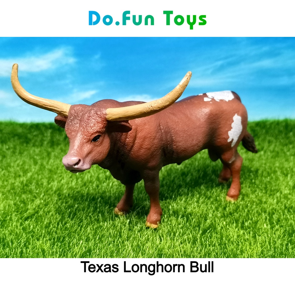 Jual Animal Figurine | TEXAS LONGHORN BULL / Mainan Miniatur Sapi Texas ...