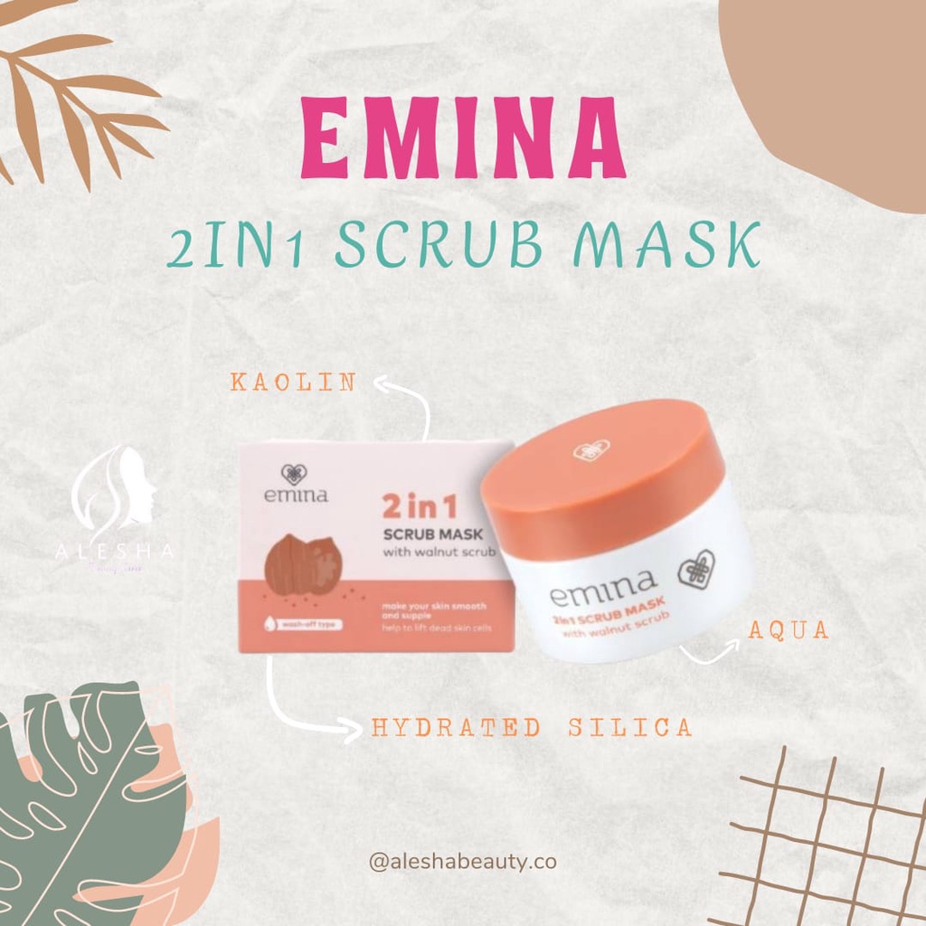 Jual EMINA PRODUK READY STOCK/EMINA 2IN1 SCRUB MASK MASKER WAJAH/BPOM HALAL/100 ORIGINAL