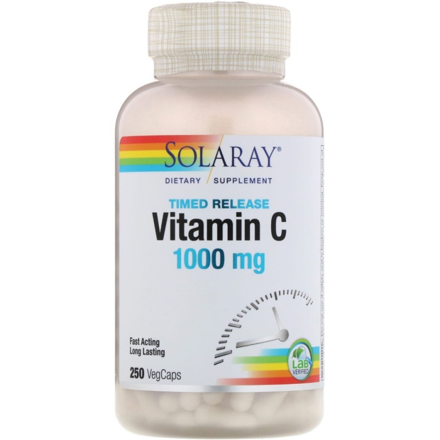 Jual Solaray Timed Release Vitamin C 1000 mg 250 VCaps ; Vit C 1000 mg 250 Tabs ; C 1000 mg 100