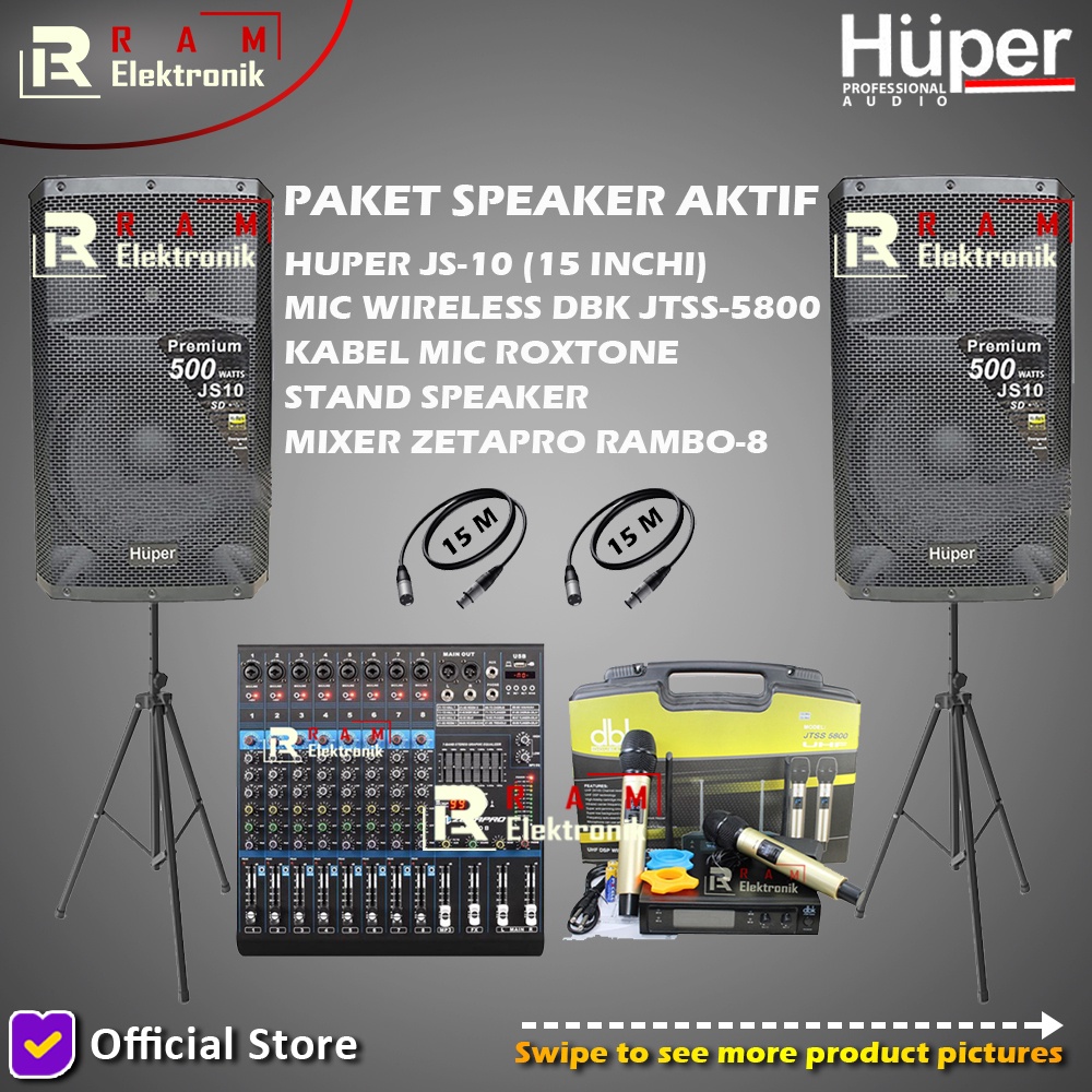 Jual Paket Speaker Aktif Inch Huper Js Zetapro Rambo