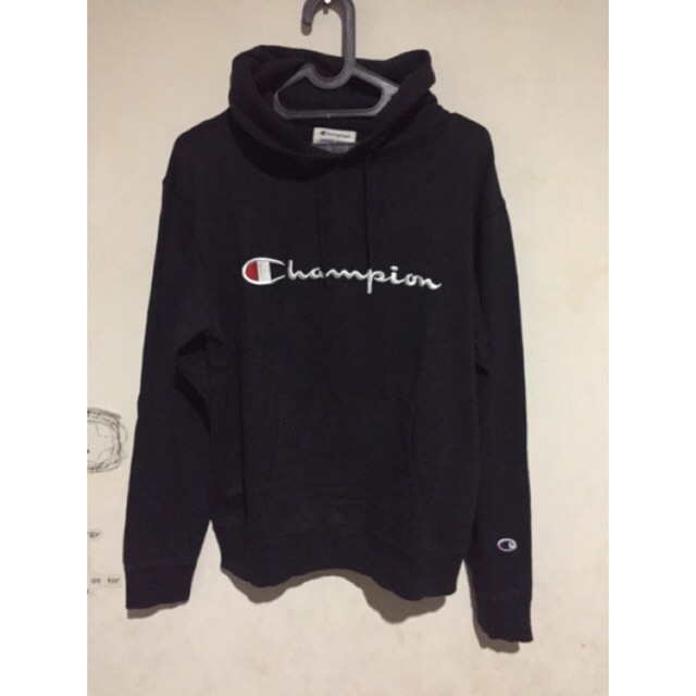 Hoodie Champion Script logo bordir original brand new