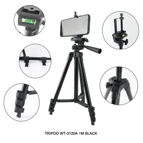Tripod 3120 Peyangga HP Kamera Full Hitam Universal Mudah Dibawa Travelling Stand