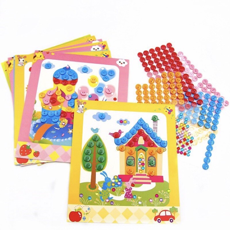 Jual DIY MENEMPEL KANCING sticker, menempel kancing edukasi montessori ...
