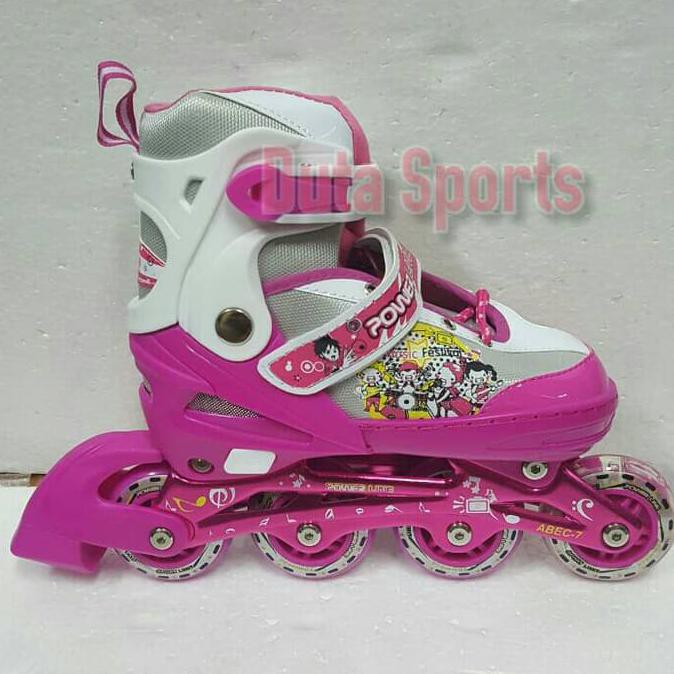 Jual Sepatu Roda Anak Murah Powerline 777SC ( pink ) | Shopee Indonesia