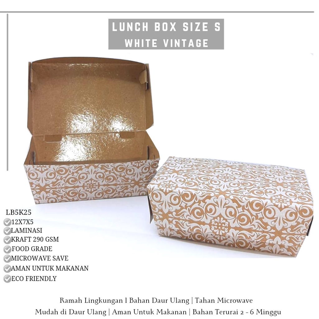 Jual Paper Lunch Box Small Lunch Box Small Lunch Box Set (LB5K25-12X7X5