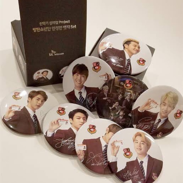Jual BTS SK TELECOM PIN BADGE BUTTON SET BIG - BTS SK TELECOM PIN BADGE ...