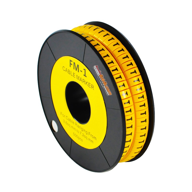 Jual Kabel Marker Huruf T Label Marker Cable FM 1 Kuning Nintoku BAGUS ...
