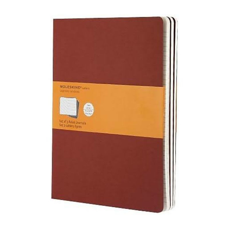 Jual Moleskine Ruled Journals set of 3 in Red - Cahiers series Ruled ...