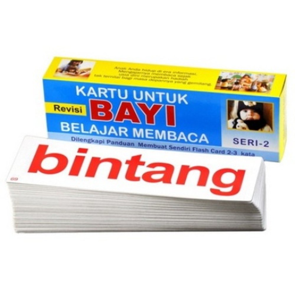 Jual Kartu Baca Belajar Membaca 2 FLASH CARD Bayi Belajar Membaca