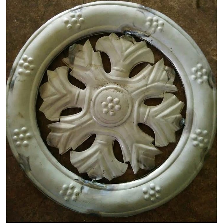 Jual ornamen pagar besi motif ring bunga melingkar unik diameter 30cm
