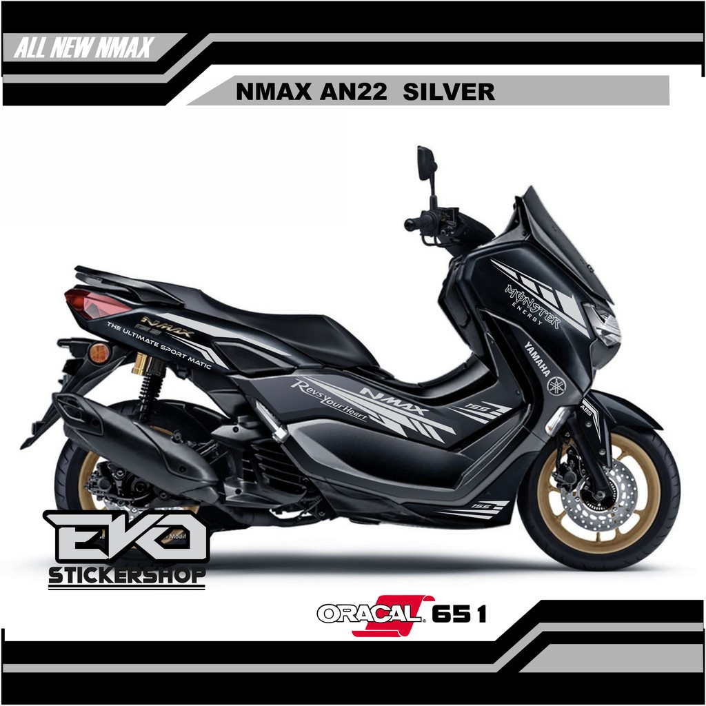 Jual STIKER ALL NEW NMAX HITAM CUTTING STICKER SILVER AN22 | Shopee ...