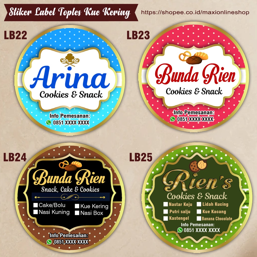 Jual DESAIN CETAK STIKER KUE KERING LEBARAN COOKIES / LABEL KEMASAN