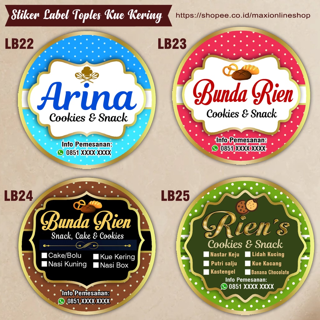 Jual Desain Cetak Stiker Kue Kering Lebaran Cookies Label Kemasan