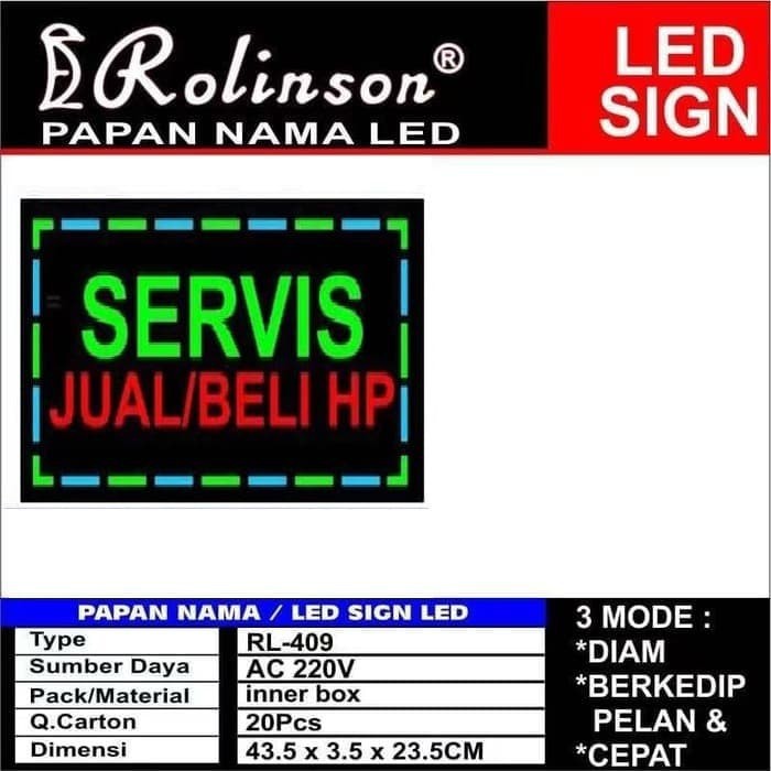 Jual Papan Nama LED Sign Berkualitas / Papan Service Jual Beli HP ...