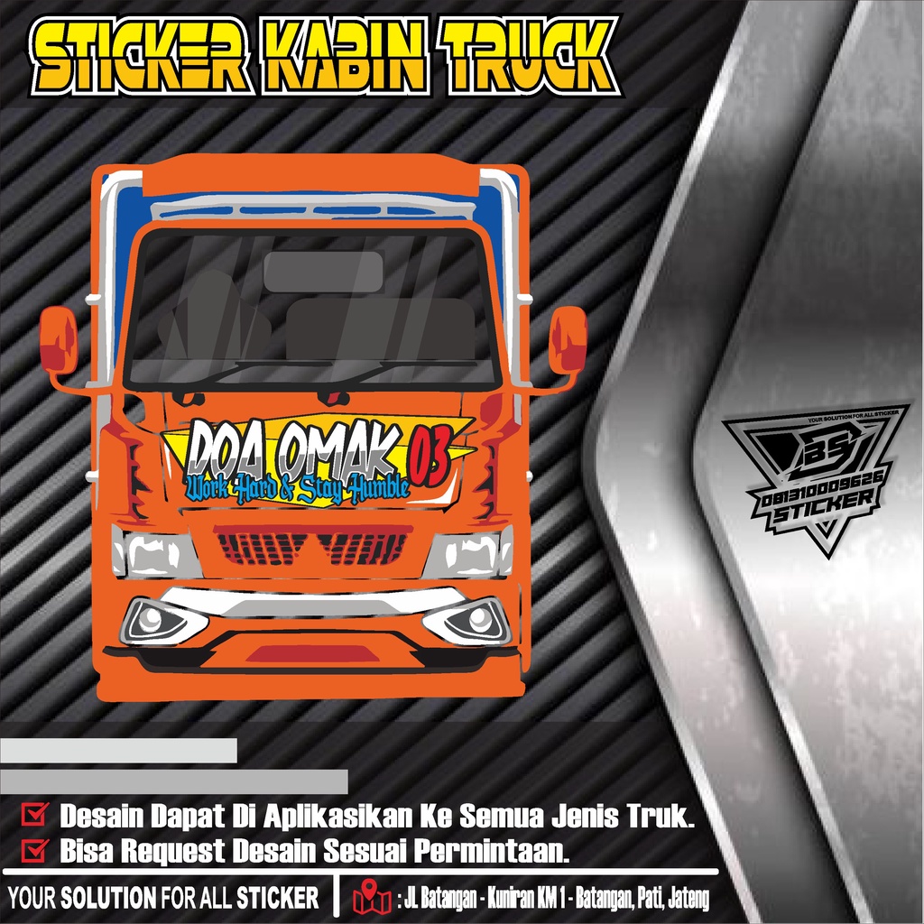 Jual Stiker Cutting Kabin Truk Canter elf giga nkr umplong dutro dyna ...