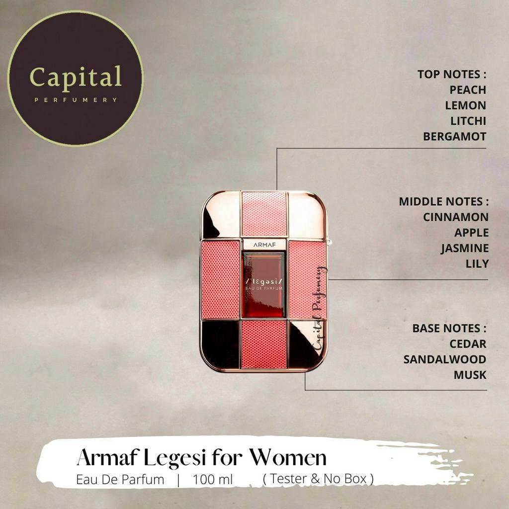 Jual Armaf LEGESI Women Edp100ml TESTER ( NO BOX ) | Shopee Indonesia