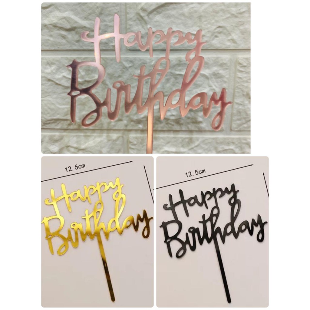 Jual Topper Cake Acrylic Happy birthday | Shopee Indonesia