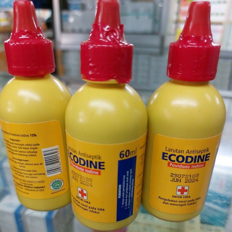 Jual POVIDONE IODINE 60ML/ecodine onemed | Shopee Indonesia