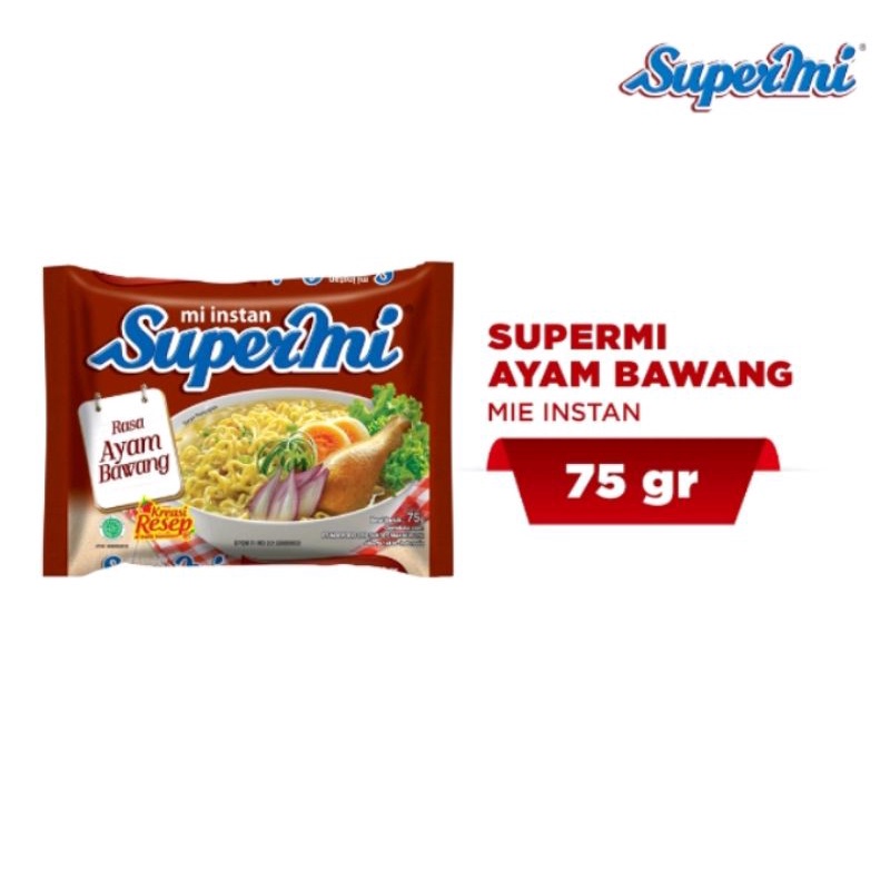 Jual Supermi Mi Instan Kuah Rasa Ayam Bawang 75g Shopee Indonesia