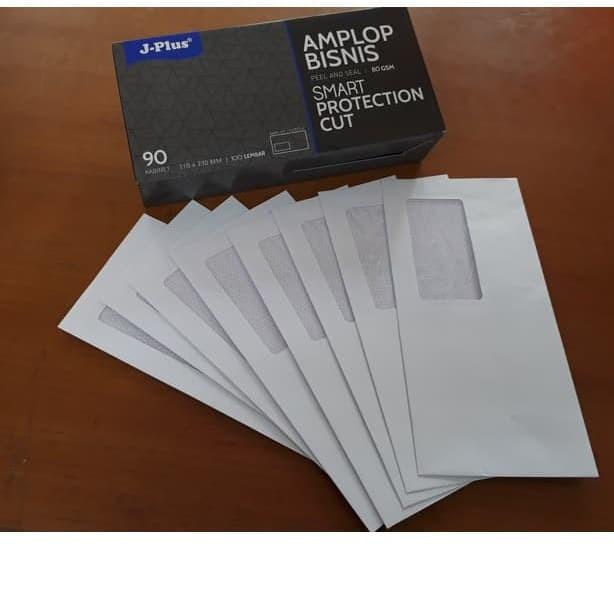 Jual ☎ Amplop Putih Jendela KIRI / Amplop Window No.90 JPLUS Biru ...