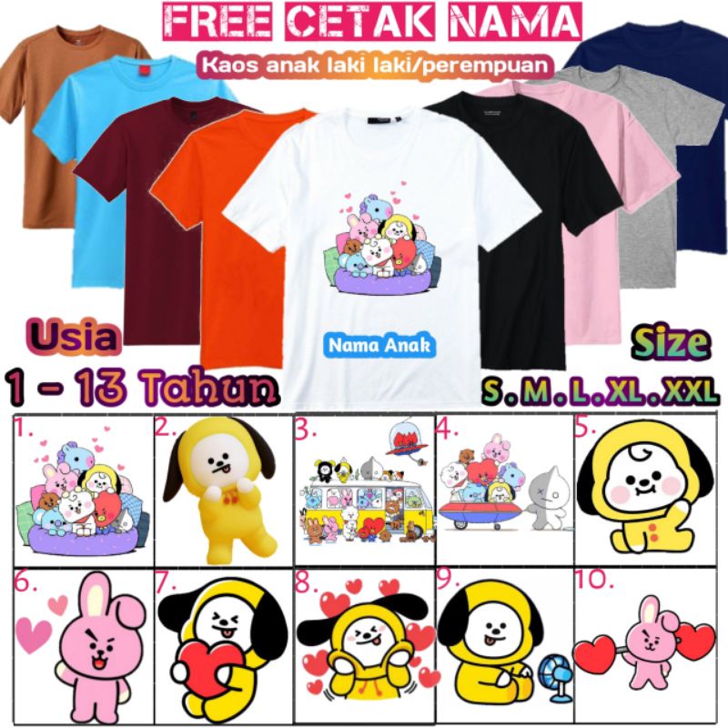 Jual Kaos BT21 Bts21 Anak/kaos Bts21/baju Bt21 Kartun Bts/kaos Pilihan ...