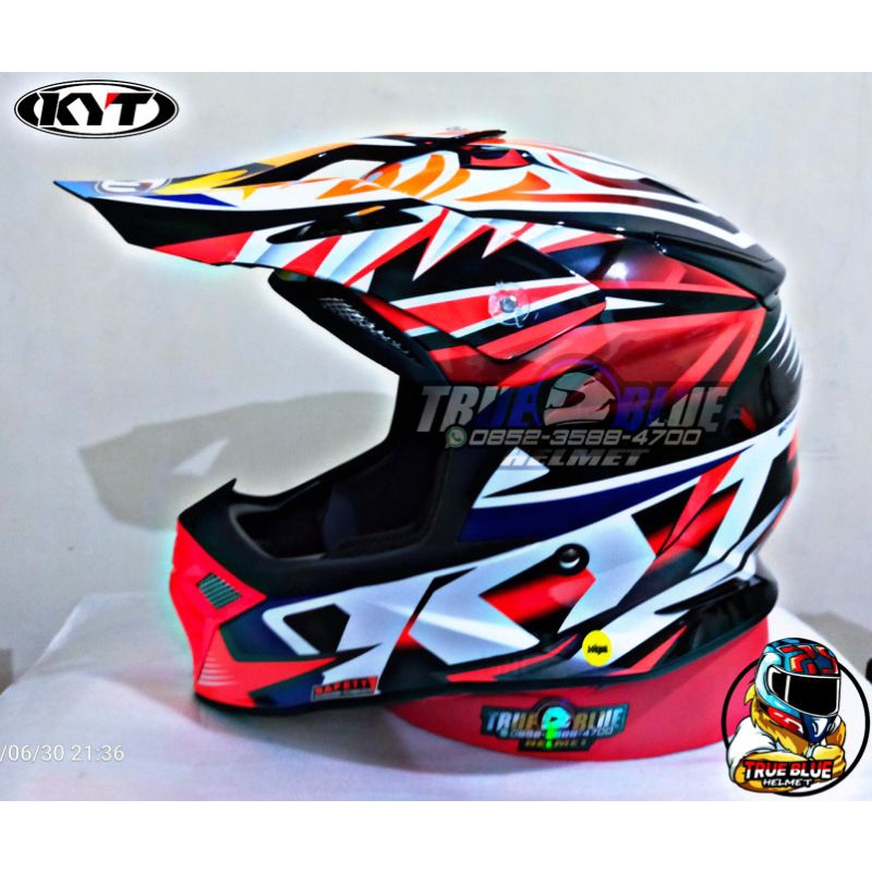 Jual HELM KYT CROSS SKYHAWK TAMPER RED Original 100 Free Kacamata