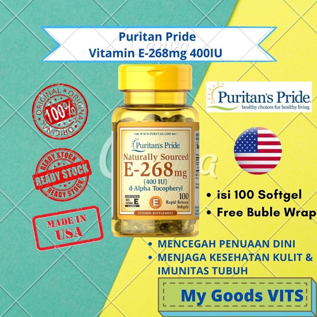 Jual Puritan Pride Vitamin E400 iu Naturally Sourced Multivitamin isi