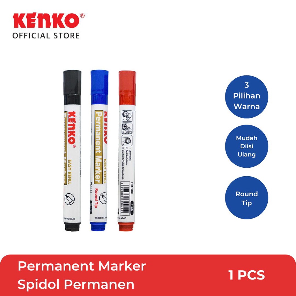 KENKO PERMANENT MARKER / Spidol Tinta Permanen PM-100