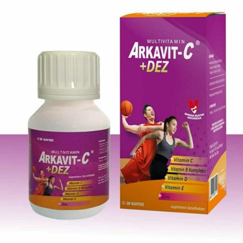 Jual ARKAVIT CDEZ Vitamin D3 400iu Vitamin C 100mg dan ZINC | Shopee ...
