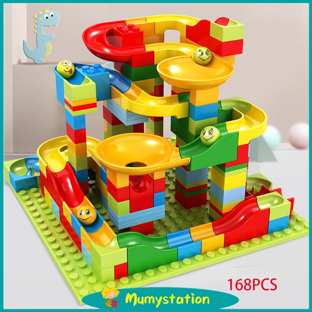 Jual Mumystation 168pcs mainan block susun marble race run building ...
