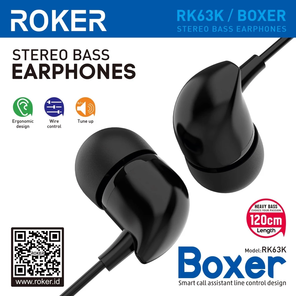 Handsfree / Earphone / Headset Roker Boxer