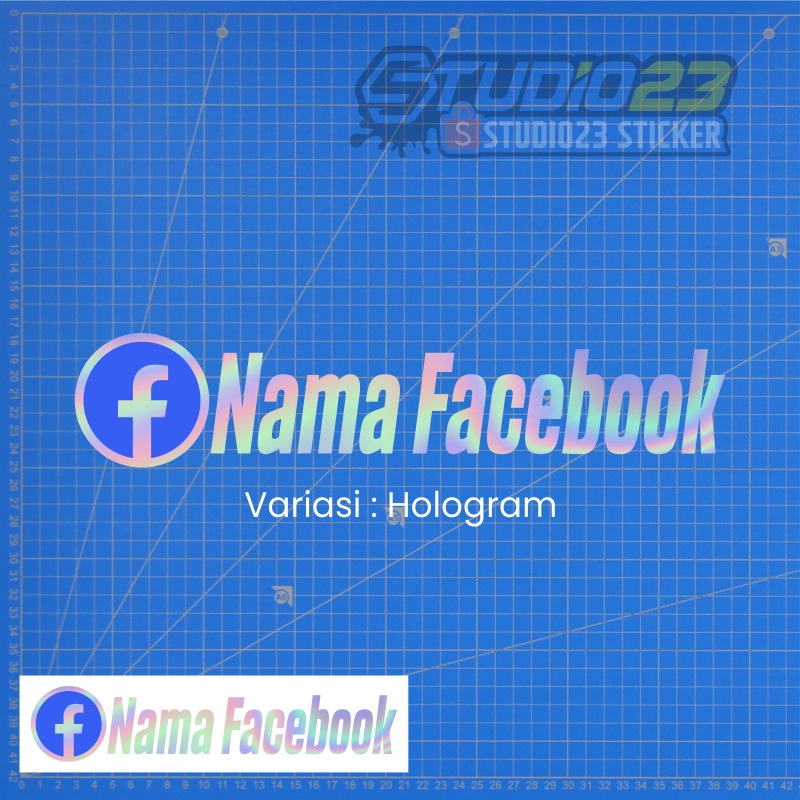 Jual Stiker Nama Facebook Custom Hologram, Cutting sticker nama FB ...