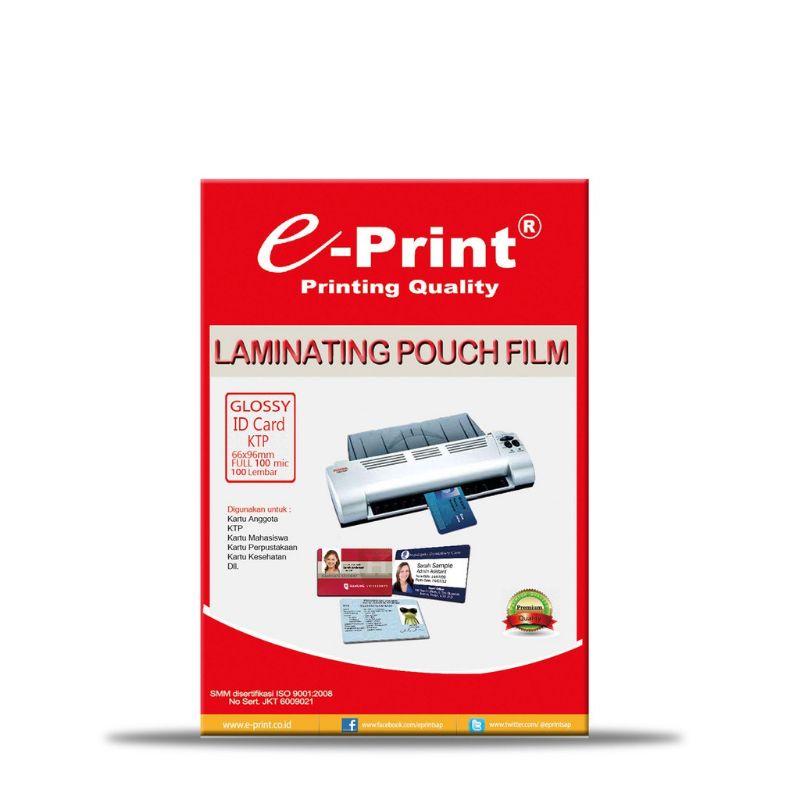 Jual Plastik Laminating Pouch Film Id Card Ktp 100 Micron Eprint