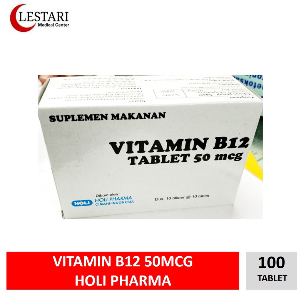 Jual Vitamin B12 50mcg Holi Pharma [ Box / 100 Tablet ] | Shopee Indonesia